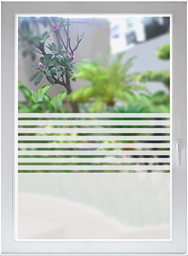 INDIGOS UG Sichtschutzfolie Glasdekorfolie Fensterfolie Stripes satiniert Blickdicht - 500-2000 mm - Dekoration Sonnenschutz Folie - Fenster Büro Tür Badezimmer - selbstklebend - matt - für Bad