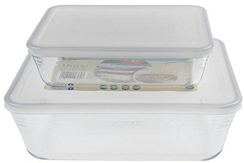 Pyrex Set Of 2 Glass Storage Dishes With Lids