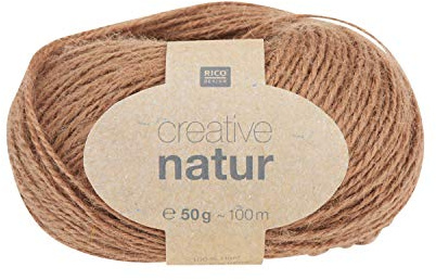 Rico Wolle Wollgarn Creative Natur 50 g Hanf Stricken Häkeln DIY basteln Hellbraun