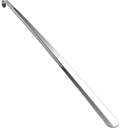 80cm Schuhlöffel Metall Lang, Extra Langer Schuhanzieher aus Edelstahl, langlebiger Schuhanzieher aus Metall mit langem Griff und Haken