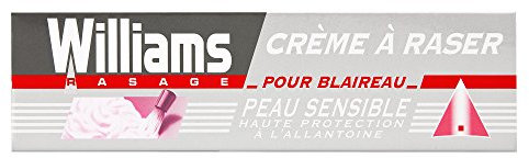 Williams, Crème à Raser Peaux Sensibles, Haute Protection à l'Allantoine, 100ml