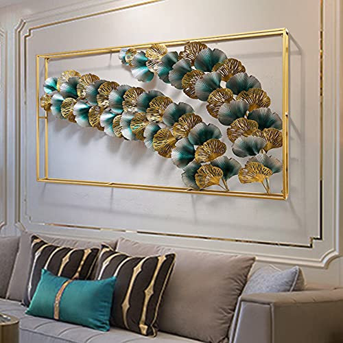 Metall Wand Kunst Wanddeko Dekoration,Ginkgo Blatt Wandskulptur,Moderne Handgemachte Metall Wand Dekor,Kreative Abstrakte Wandbild Metallbild Kunstwerke Für Schlafzimmer Wohnzimmer Im Innenbereich