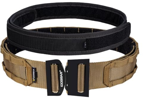 IDOGEAR 2 Zoll Taktischer Gürtel Combat Schnellverschlussschnalle Rigger Gürtel im Militärstil Molle Strapazierfähiges Gurtsystem 2 Zoll Außengurt und 1,75 Innengurtset