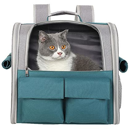 Transporttasche für Haustiere Katzen Hunde 10kg, Tragbare Rucksack Großer Geräumig 4 Eintritt Top Öffnung 3 Taschen, Haustiertasche Atmungsaktiv Faltbar für Reisen Airline Genehmigt