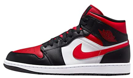 Nike, Scarpe da basket da uomo, Bianco/Nero-Rosso, 43 EU