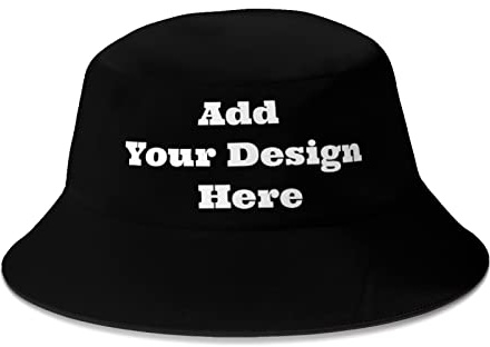 Whhzhao Fischerhut für Damen und Herren, personalisierter Text, Foto und Logo, Schwarz , One size