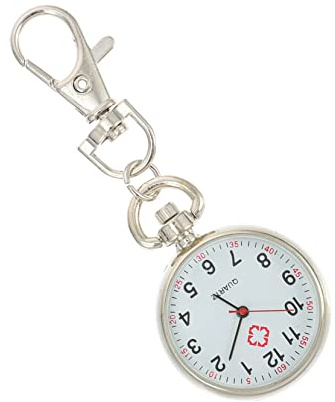 Mikikit Taschenuhr aus Titan und Legierung mit Glas in Silber, Modern | Große Zahl, Einfache Bedienung, Präzise Zeitmessung, für Schule, Kinder und Senioren