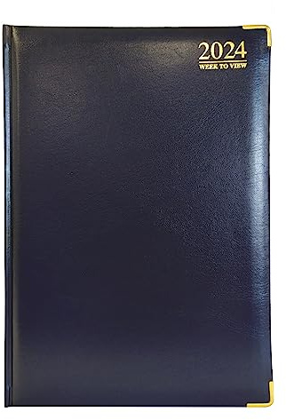 G4GADGET G4 Terminplaner 2024, A4, Wochenansicht, fester Einband, 80 g/m², Papier, für Büro, Büro und Zuhause, Blau