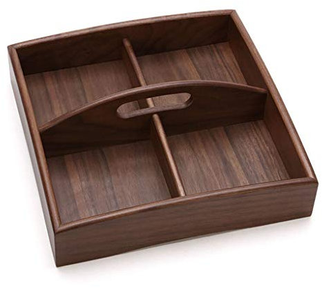 OQHAIR Frutero Frutero Caja de Frutas de Madera, Madera de bambú 4 Rejillas Plato de Frutas Melón Nuez Plato de Aperitivo Caja de Dulces Plato de Frutas Creativo Platos Decorativos para C