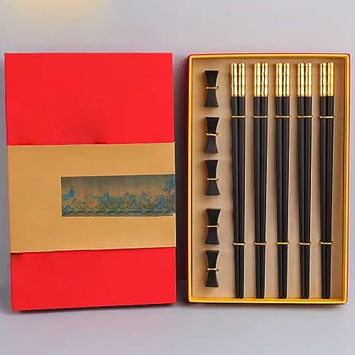 bacchette giapponesi chopsticks Bacchette integrate antiscivolo usa e getta da 25 cm in stile cinese(Color:2,Size:5 pairs)