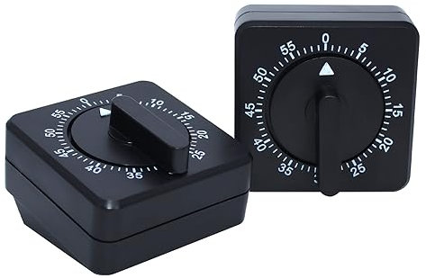 RUNYU 2 Stück Mechanischer Küchentimer, Kurzzeitmesser, 60 Minuten Countdown Timer mit Lauter Alarm, Küchenwecker, Kurzzeitwecker Küche, Eieruhren für Haushalt Küche Kochen Backen