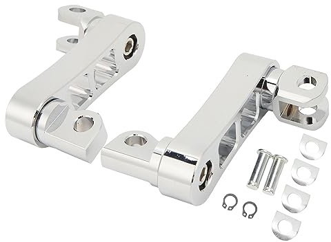 Justerbar motorcykelfotpinne förlängningsfäste, 360° motorväg touring Pegs Guard (galvaniserad)