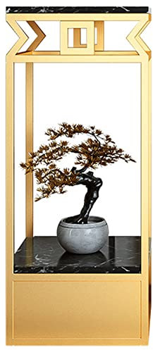LANAZU Vom Boden bis zur Decke reichender Wohnzimmer-Blumenständer TV-Schrank neben der Dekoration Korridor Veranda Marmorlicht Luxus Schmiedeeisen Blumentisch (70cm)