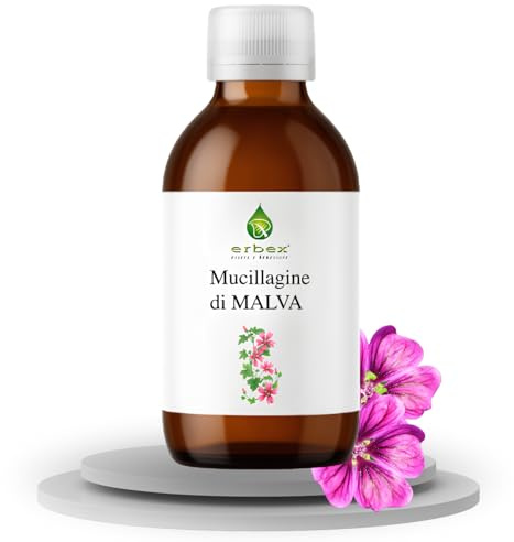 ERBEX Mucillagine di Malva e Altea 200 ml Integratore Alimentare Liquido | Estratto Acquoso, Funzionalità Intestinale e Vie Urinarie, 7,4g per Pianta per Dose