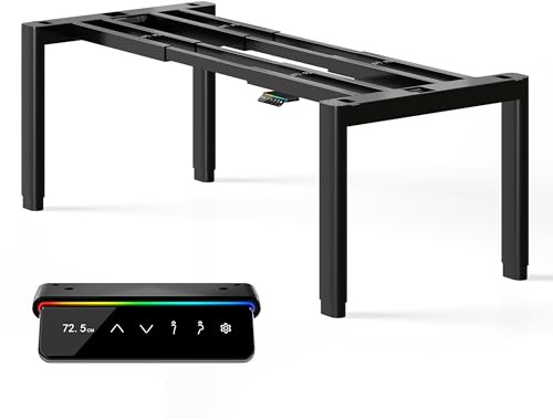 MAIDeSITe T4 Bureau Réglable en Hauteur avec Capacité de Levage de 200 kg, Cadre Bureau Assis Debout Électrique avec 2 Moteurs, Plateau de Table Ultra-Stable avec 4 Conceptions de Pieds Ovales