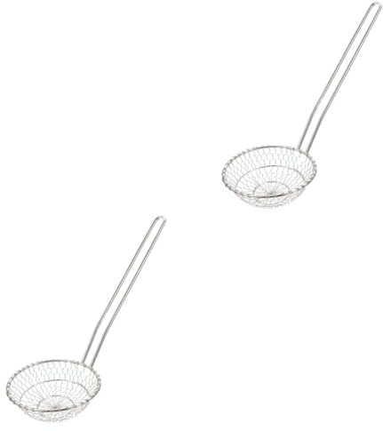 TOPBATHY 2piezas Colador De Cocina Inoxidable Espumadera Multifuncional Skimmer Para Freír Escurrir Pasta Verduras y Diseño Ergonómico y