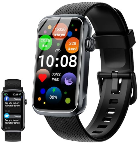 Smartwatch Damen Herren, 1.47 Smart Watch mit Benachrichtigungen, IP68 Wasserdicht Fitnessuhr Damen Herren mit 24 Sportmodi, Fitness Tracker mit Puls-Schlaf-Monitor Schrittzähler, Uhr für Android iOS
