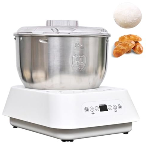 QUTBAG Fully Automatic Dough Kneading Machine, 5L Electric Vertical Dough Mixer, Multi-function Chef Machine Kneading Dough Fermentation Machine, 15 Minutes Fast Kneading 7L white