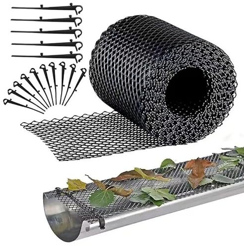 Protezione in plastica per grondaie, 18 cm x 18 m, resistente, per grondaie, filtro foglia, 18 cm x 8 m