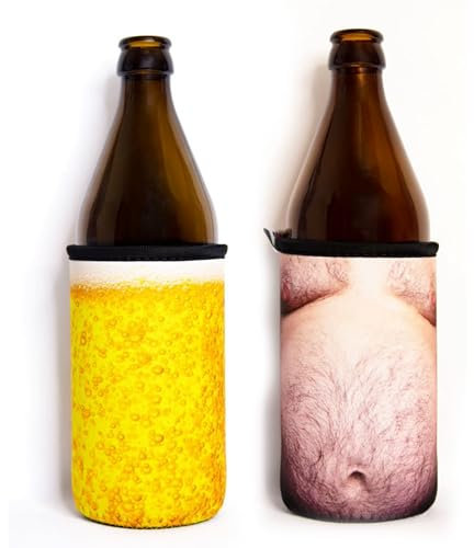 Bäng Läng Flaschenkühler für Bierflaschen und Dosen – (0,5) – Langhaltende Kühle, Hairy Beer 2stk.