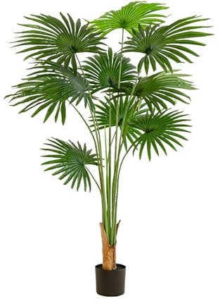 Künstliche Palmenbaum Pflanzen, 180cm Kunstpflanze im Topf mit Übertopf, Zimmerpflanzen wie echt für Wohnzimmer Schlafzimmer Büro Balkon Deco, Kunstpflanzen Groß