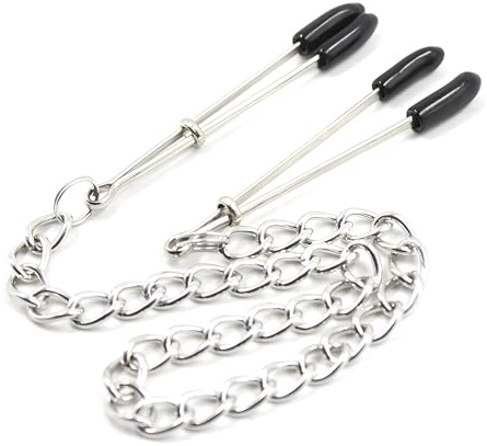 XoticPlayNippelklemmen für intensive Stimulation und Spielvergnügen – Präzise einstellbare Intensität durch Metallring, Hautfreundlich mit weichen Gummipolstern, für Frauen und Männer