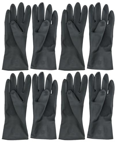 SEWOART 4 Paar Friseurhandschuhe Aus Gummi l Lang Rutschfeste Schutzhandschuhe Zum Haarefärben Und Gartenarbeit