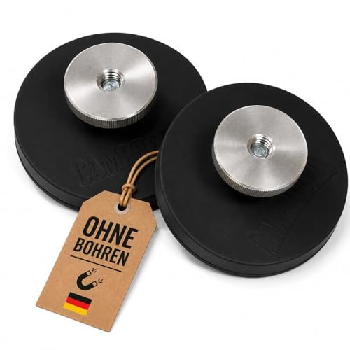 Campnetic Magnetische Halterung für Solartaschen - 2er Set | Einfache Anbringung am Kastenwagen, Ohne Bohren, Inkl. Aufbewahrungsbeutel, Camping Magnete, Campinggadget