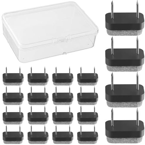 Alriedy 24 Stück Filzgleiter Mit Nagel, 30mm X 18mm Stuhlgleiter Parkett, Filzgleiter Für Stühle Eckig, Zum Schrauben, Selbstklebende Für Möbelfüße, Gleiter Für Stühle