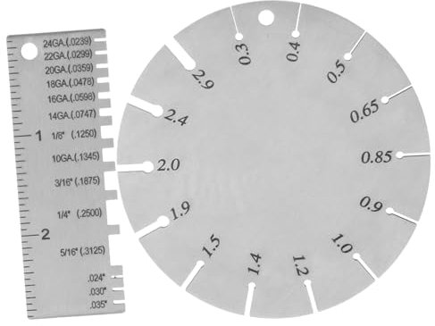Alipis 2pc Stainless Steel Wire Gauge Template Gauge Measurement Tool Metal Thickness Sheet Metal Wire Set Welding