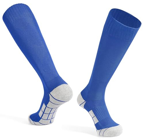 GRPSKCOS 1 paire de chaussettes de football pour enfants - Chaussettes de football respirantes - Longueur genou - Pour tennis, rugby, hockey - 31-46