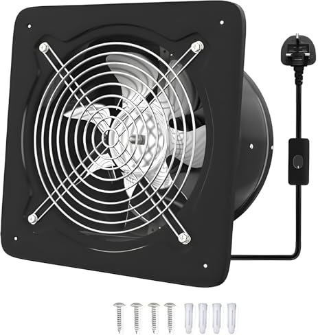 Qivine 6 Inch 145mm Kitchen & Bathroom Extractor Fan 600m³/h with UK Plug | Shifts Air Quickly, Super Silent, Simple & Effective & No Faff, Ideal for Toilet, Warehouse, Restaurant, Garag