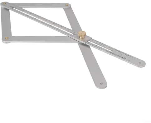 Winkelmesser aus Edelstahl für genaue Winkelmessung, verschiebbares feststellbares Lineal mit wiederverwendbarem Schablonen-Design, 280 mm (lang)
