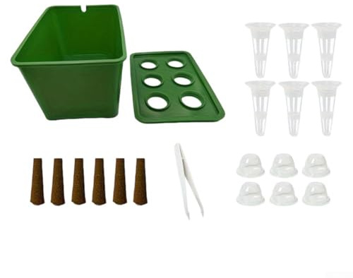 Desiumite Selbstbewässerndes Pflanzset für Kräuter und Zimmerpflanzen, Wasserkultur-Pflanzsystem mit Sprossenbechern, platzsparendes Design für Wohnungsgärtnerei (Set von Grün)