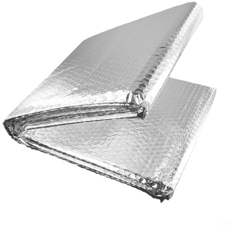 Réflecteur de chaleur pour radiateur double face en aluminium 5 m x 60 cm Panneau thermique à bulles pour économie d'énergie et rétention de la chaleur derrière les radiateurs (sans autocollants)