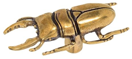 Uonlytech Maniglia per Mobili in Ottone Antico a Forma di Coleottero Pomello per Cassetti e Armadi con Finitura Antica Ferramenta Decorativa per Mobili Vintage Installazione Rapida
