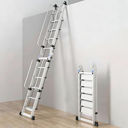 Scala per Soppalco Scala Compatta Pieghevole per Soffitta, Scala per Soffitta in Alluminio con Piedini Antiscivolo, Scala Retrattile per Letto a Castello per Magazzino(10 Step-300cm (9.8ft))
