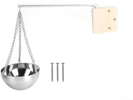 Tasse à huile essentielle de sauna en acier inoxydable avec bloc de montage en bois et chaîne de suspension - Bol diffuseur de parfum pour sauna traditionnel et infrarouge, 1