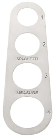 Kichvoe Outil de Mesure pour Pâtes en Acier Inoxydable, Règle à 4 Trous pour Portions Précises de Spaghetti, Accessoire Cuisine Compact et Portable, pour Cuisson et Contrôle des Quantités