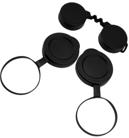HEATSHAKING Protective Objective Lens Caps for Binoculars, Rubber Replacement Covers for Reliable Protection and Easy Attachment, Suitable for Objective Lens and Eyepiece, Black Colour