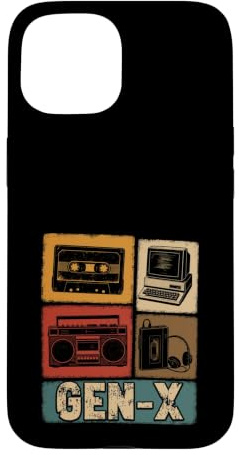 Gen X Cassette Boombox 80s Nostalgia Case for iPhone 15