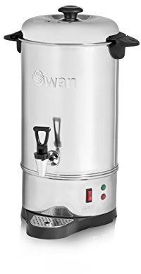 Swan SWU10L Catering Urn with Automatic Temperature Control, Drip Tray, 10L, 1600W, Stainless Steel, Silver