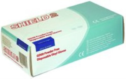 SHIELD HEA00949 Powder Gloves, Vinyl, Large, Clear (Pack of 100)