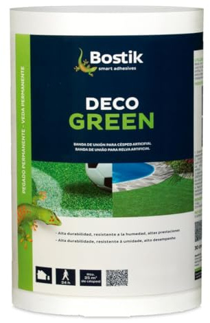 Bostik, Bande de jonction déco verte pour l'installation de gazon artificiel, 100 m x 30 cm Blanc