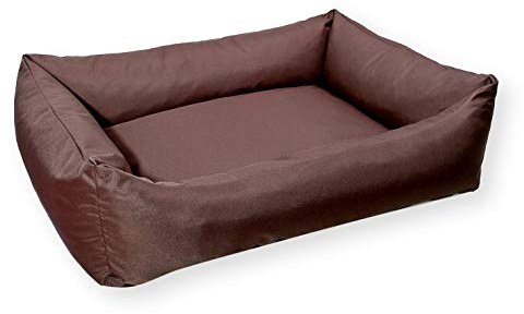 4L Textil Koko Wasserabweisendes Hundebett große Hunde Hundekorb Bezug abnehmbar und waschbar Hundekissen Hundekörbchen Braun (100x80 cm, Braun)