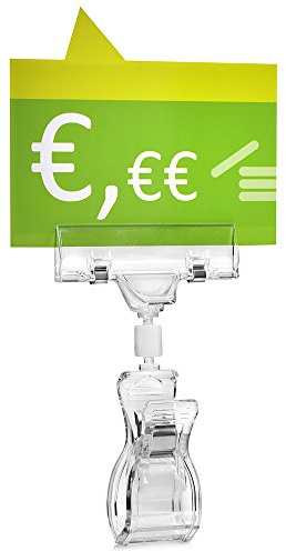 5 Stück XXL/Schildhalter/Preisschildhalter/Klemme/transparent 165mm | 5er Set - Preisschildklammer XXL Für große Rohrdurmesser, Lenkräder, Fahrradrahem, Gartengeräte, Bruchfester Kunststoff