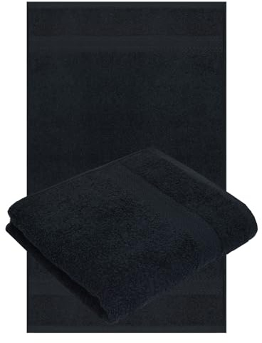 Betz 2-TLG. Handtuch-Set Premium 100% Baumwolle 2 Handtücher 50x100 cm Farbe schwarz