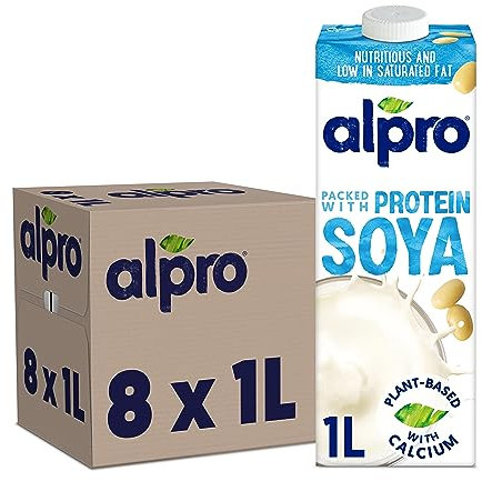 Alpro Soya Drink - Plant-Based Long Life Dairy Free & Lactose Free Milk Alternative - 1L (Pack of 8)