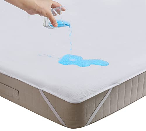 Beedsooth Mattress Protector Waterproof Terry Cotton Anti-Hypoallergenic Breathable Non Noisy Anti-Mold Double 135x190cm 12'' Deep
