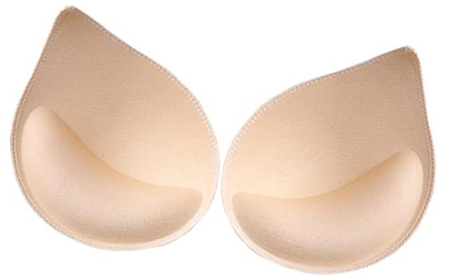 Perfeclan 2 Pieces Women Bra Insert Breast Pads Enhancing Cup Lifter Droplets Shaped Shaper Breathable Soft Lightweight for Sports, Skin
